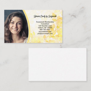 Tarjeta De Visita Personalizado de fondo de arte amarillo floral