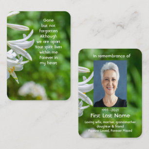 Tarjeta De Visita Personalizado de fotografía conmemorativa Flores d