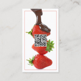 Tarjeta De Visita Personalizado de fresas de chocolate QR