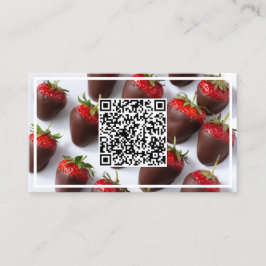 Tarjeta De Visita Personalizado de fresas de chocolate QR