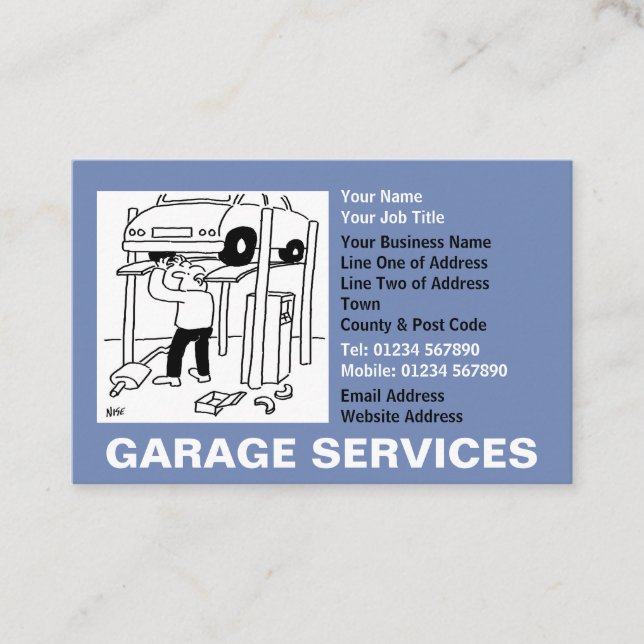 Tarjeta De Visita Personalizado de Garage Services (Anverso)