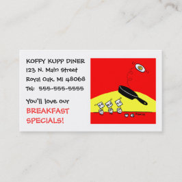 Tarjeta De Visita Personalizado de Huevos Graciosos Desayuno Diner R