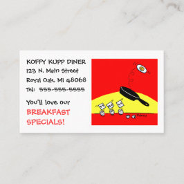 Tarjeta De Visita Personalizado de Huevos Graciosos Desayuno Diner R