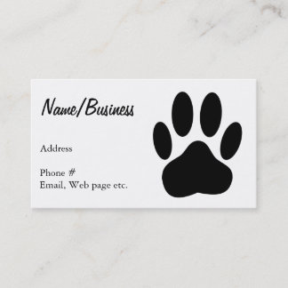 Tarjeta De Visita Personalizado de impresión de pastas de perro negr