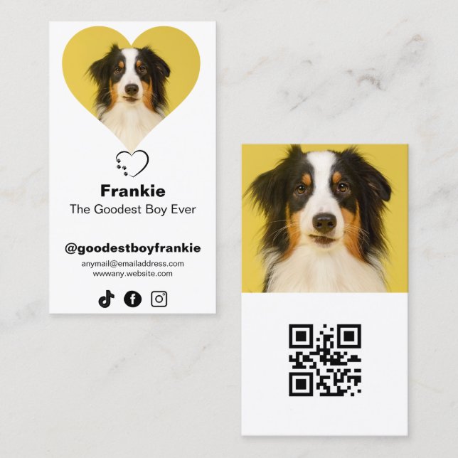 Tarjeta De Visita Personalizado de influencias de perros modernos, M (Anverso / Reverso)