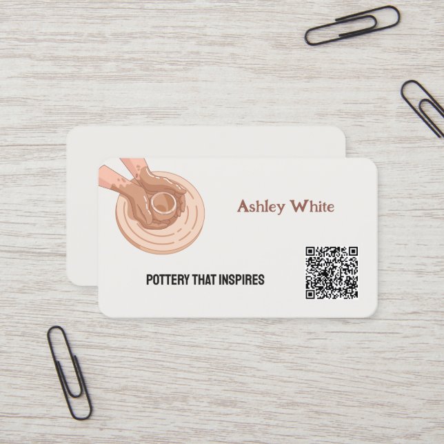Tarjeta De Visita Personalizado de la alfarería QR (Anverso/Reverso In Situ)