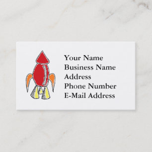 Tarjeta De Visita Personalizado de la nave espacial Red Rocket Ship