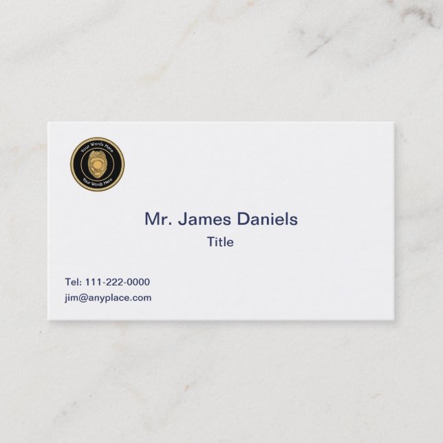 Tarjeta De Visita Personalizado de la placa de teniente de la policí (Anverso)