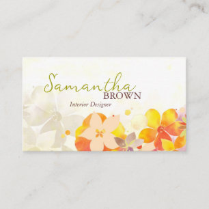 Tarjeta De Visita Personalizado de las flores de acuarela de curació