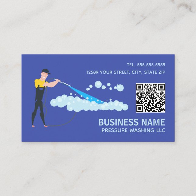 Tarjeta De Visita Personalizado de lavado a presión QR (Anverso)