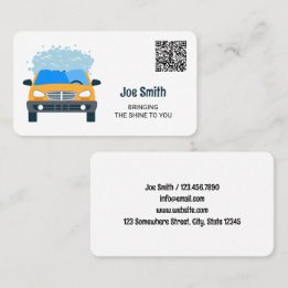 Tarjeta De Visita Personalizado de lavado de coches móvil QR