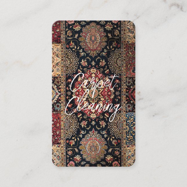 Tarjeta De Visita Personalizado de limpieza de alfombras QR (Anverso)