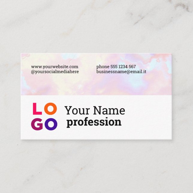 Tarjeta De Visita Personalizado de logotipos de empresas Pastel Rain (Anverso)