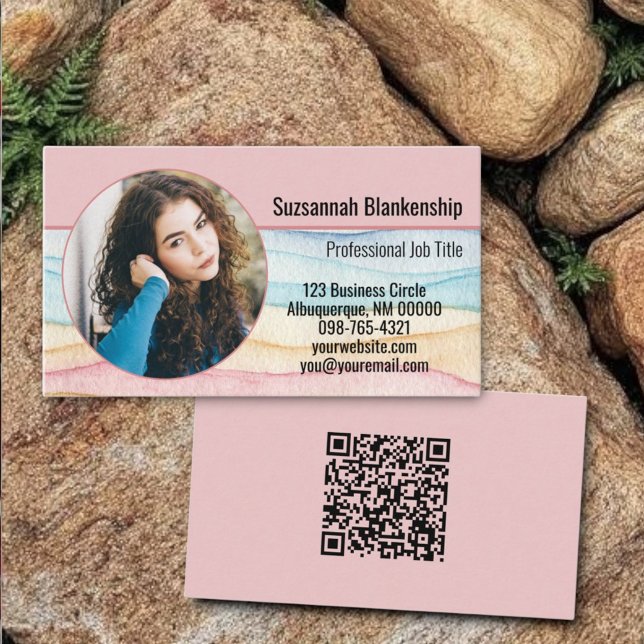 Tarjeta De Visita Personalizado de marketing de negocios de fotograf (custom photo and qr code business card template)