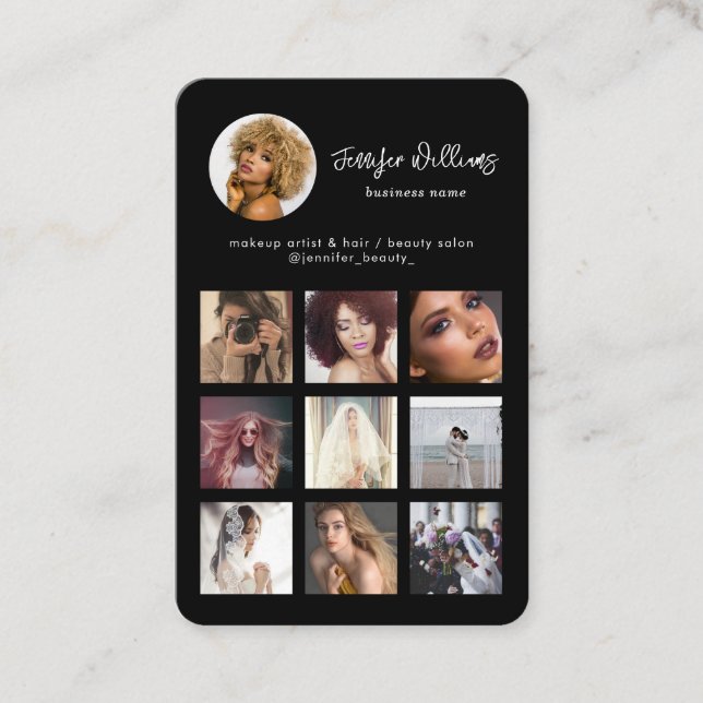 Tarjeta De Visita Personalizado de medios sociales Código QR y foto  (Anverso)