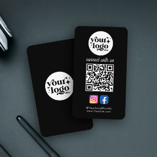 Tarjeta De Visita Personalizado de medios sociales logotipo QR Códig
