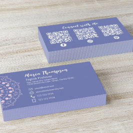 Tarjeta De Visita Personalizado de medios sociales rosado