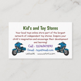 Tarjeta De Visita Personalizado de moto azul feliz