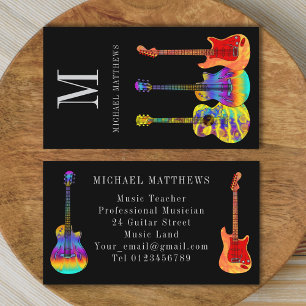 Tarjeta De Visita Personalizado de música de guitarra