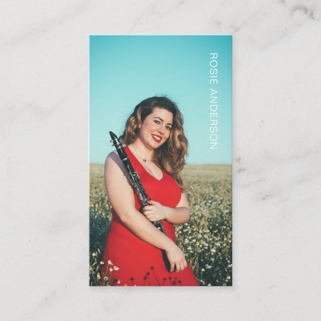 Tarjeta De Visita Personalizado de música fotográfica QR Code Rubor  (Anverso)