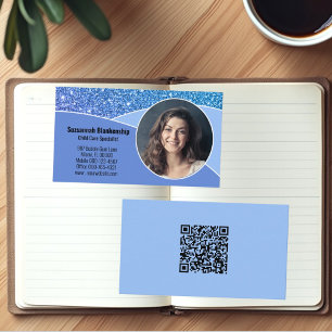 Tarjeta De Visita Personalizado de nana profesional Foto Código QR a