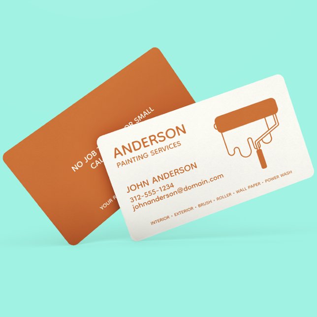 Tarjeta De Visita Personalizado de Naranja oscuro de pintura profesi (Subido por el creador)