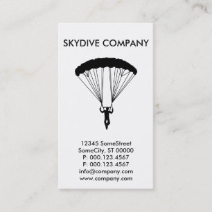 Tarjeta De Visita personalizado de negocios de skydive