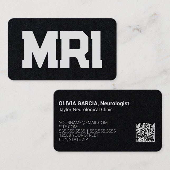 Tarjeta De Visita Personalizado de Neurología MRI QR (Anverso / Reverso)