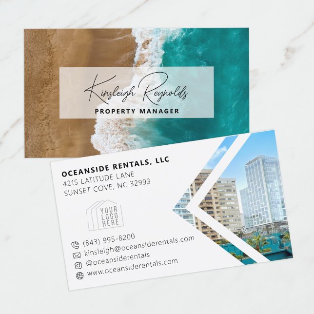 Tarjeta De Visita Personalizado de Ocean / Beach Rental Property Man (Subido por el creador)
