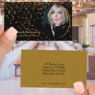 Tarjeta De Visita Personalizado de oro negro de Planner profesional