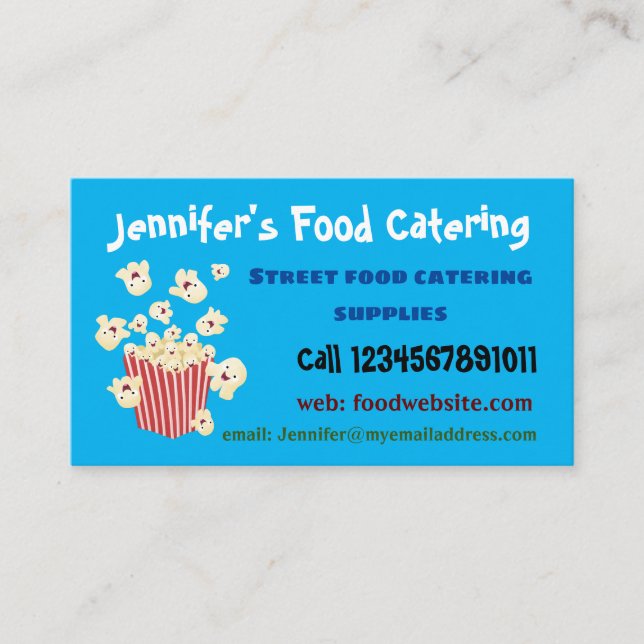 Tarjeta De Visita Personalizado de palomitas de palomitas graciosas (Anverso)