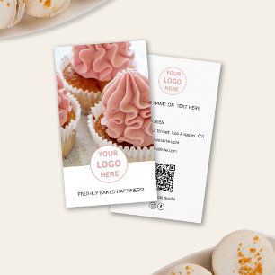 Tarjeta De Visita Personalizado de panadería Logo fotográfico QR tar