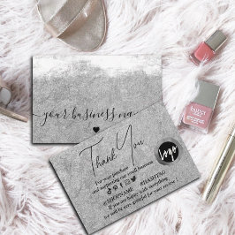 Tarjeta De Visita Personalizado de papel Silver Kraft gracias