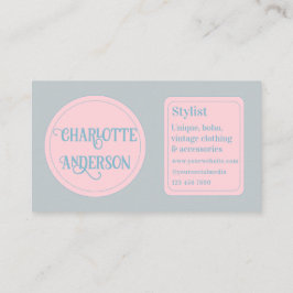 Tarjeta De Visita Personalizado de Pastel mínimo de estilo de moda