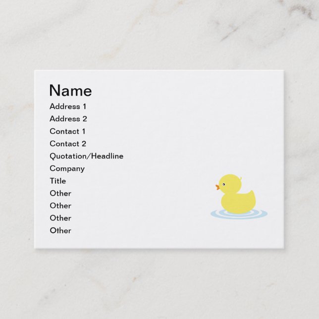 Tarjeta De Visita Personalizado de pato bebé (Anverso)