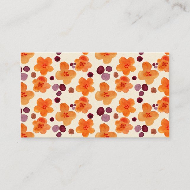 Tarjeta De Visita Personalizado de patrón floral rústico de moda (Anverso)