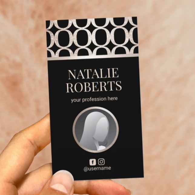 Tarjeta De Visita Personalizado de patrón geométrico de oro moderno (Subido por el creador)