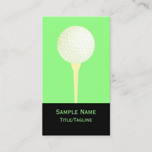 Tarjeta De Visita personalizado de pelota de golf de doble cara verd (Anverso)