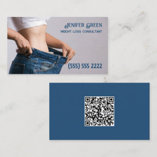 Tarjeta De Visita Personalizado de pérdida de peso QR