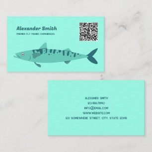Tarjeta De Visita Personalizado de pesca de mosca QR