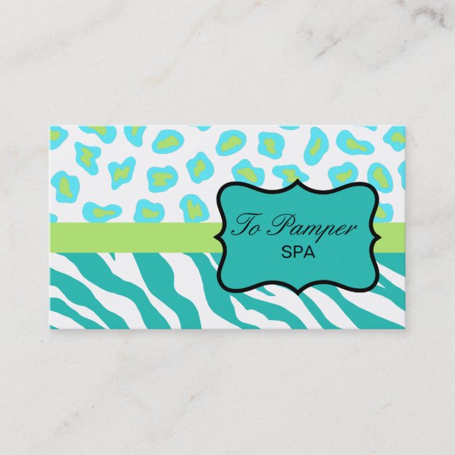 Tarjeta De Visita Personalizado de piel turquesa, Verde azulada y de (Anverso)