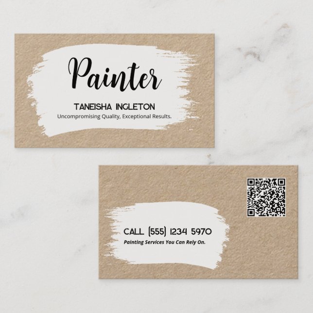 Tarjeta De Visita Personalizado de pintura QR (Anverso / Reverso)