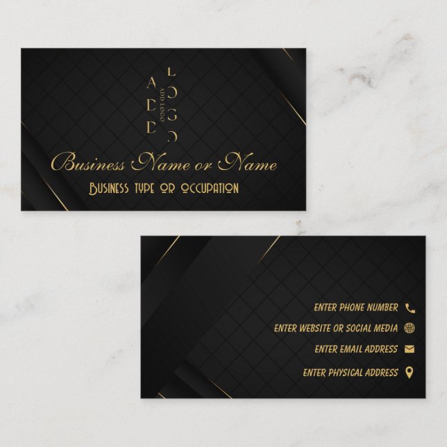 Tarjeta De Visita Personalizado de plantilla - Añadir logotipo (Anverso / Reverso)