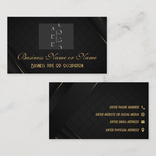 Tarjeta De Visita Personalizado de plantilla - Añadir logotipo (Anverso / Reverso)