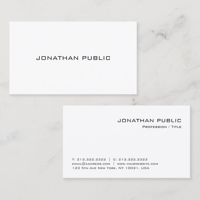 Tarjeta De Visita Personalizado de plantilla simple semibrillante (Anverso / Reverso)