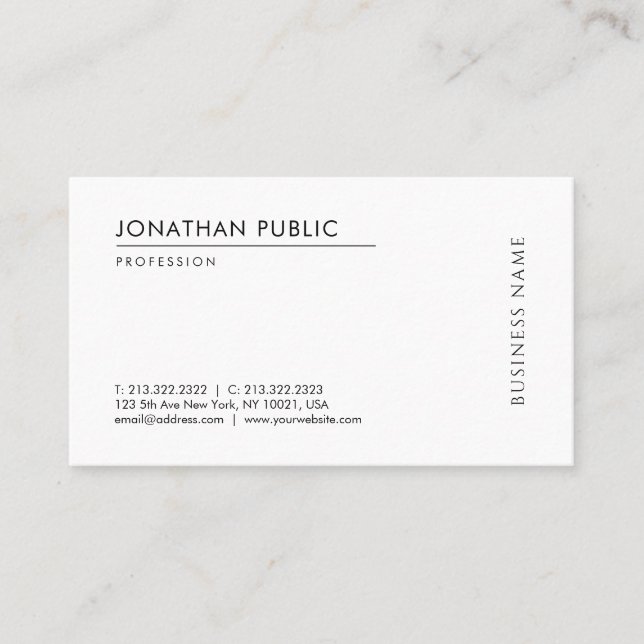 Tarjeta De Visita Personalizado de plantilla simple simple profesion (Anverso)