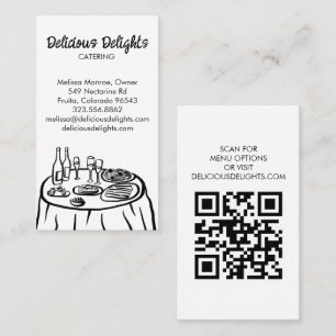 Tarjeta De Visita Personalizado de preparación de alimentos QR para 