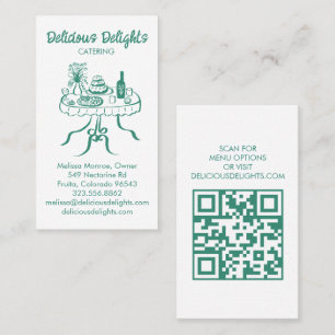 Tarjeta De Visita Personalizado de preparación de alimentos QR para