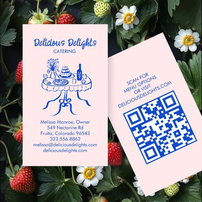 Tarjeta De Visita Personalizado de preparación de alimentos QR para  (Catering Chef Event Planning Food Prep CUSTOM QR Business Card
)