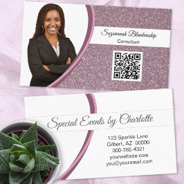 Tarjeta De Visita Personalizado de Purpurina de ciruelas profesional